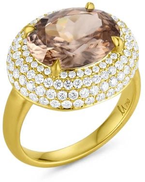 LEIGH MAXWELL Anillo Con Diamante Y Zirconia Moca - Metálico