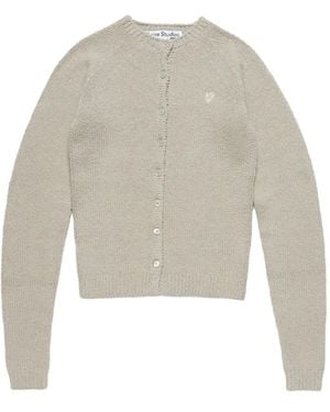 Acne Studios Heart-Embellished Buttoned Cardigan - White