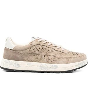 Premiata Perforated-Detail Trainers - White