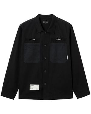 Izzue Patch-Pocket Shirt Jacket - Black