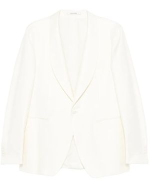 Tagliatore 0205 Shawl-Lapel Single-Breasted Suit - White