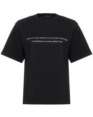 Sportmax T-Shirt En Coton À Slogan Imprimé - Black
