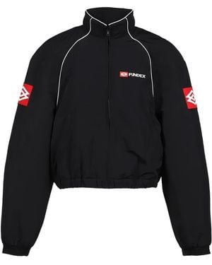 Protocol Index Exaggerated-Shoulder Track Jacket - Black