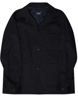 Comme des Garçons Veste À Poches Plaquées Revers Crantés - Blue