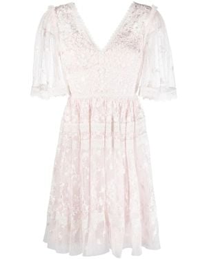 Needle & Thread Abito Corto Con Ricamo - Rosa