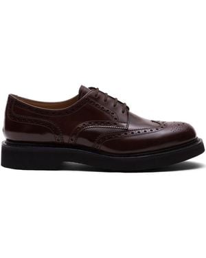 Church's Ghillies Brogue Derby Leather Shoes - Brown