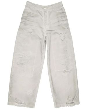 Acne Studios Distressed Trousers - White
