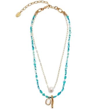 Lizzie Fortunato Pearl-detailing Necklace - Blue