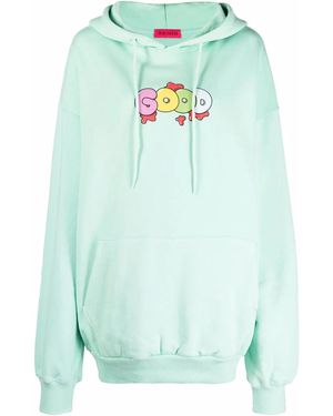 IRENEISGOOD Oversized Logo-Print Hoodie - Blue