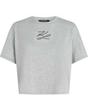 Karl Lagerfeld T-Shirt K/Autograph À Sequins - Gris