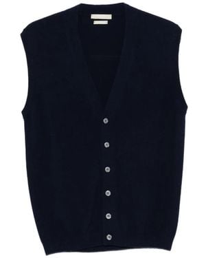 Daniele Fiesoli Cashmere V-Neck Vest - Blue