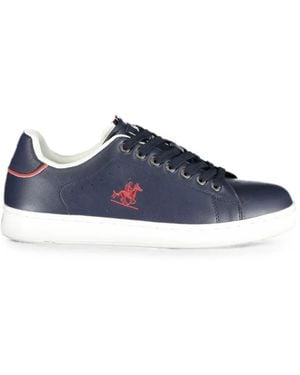 U.S. Grand Logo-Embroidered Lace-Up Trainers - Blue