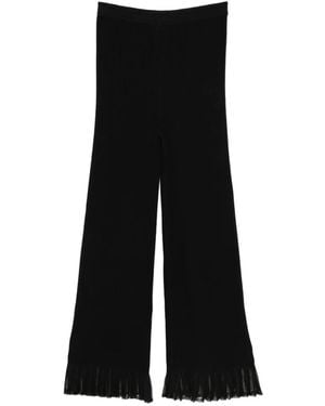 Sandro リブ パンツ - ブラック