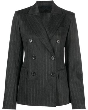Max Mara ストライプ ダブルジャケット - ブラック
