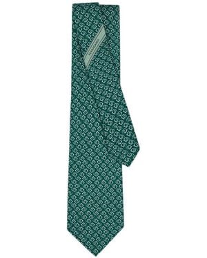 Ferragamo Good Luck Seidenkrawatte Mit Print - Grün