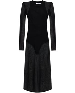 IRO Emala Sheer-Paneled Dress - Black