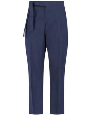 Paul Smith Belted Straight-Leg Trousers - Blue