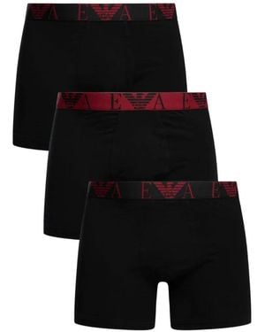 Emporio Armani Logo-Jacquard Boxer Shorts - Black