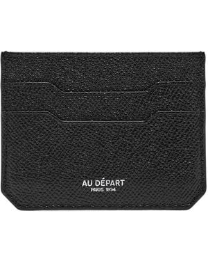 AU DEPART Grainy-Leather Cardholder - Black