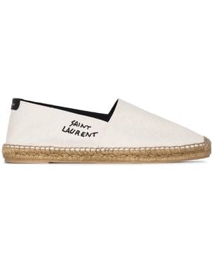 Saint Laurent Signature Canvas Espadrilles - White