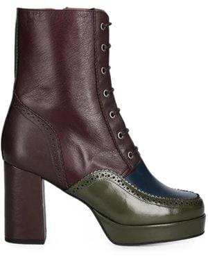 Fly London Lace-Up Brogue Ankle Boots - Brown