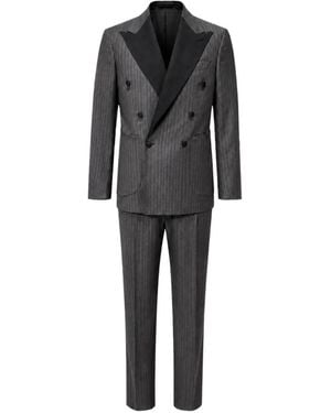 Franzese Collection Beckham Double-Breasted Suit - Black