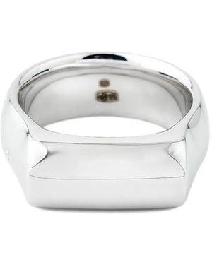 Tom Wood Polished Signet Ring - White