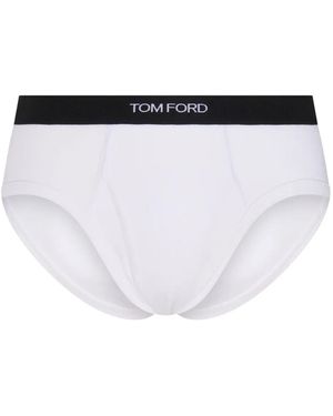Tom Ford Branded-waistband Briefs - White
