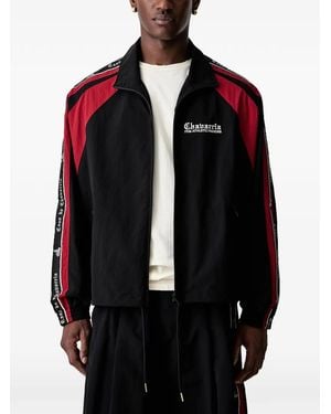 Willy Chavarria Logo-Embroidered Zip-Up Jacket - Black