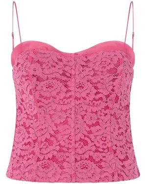Pinko Lace-Overlay Camisole Top - Pink