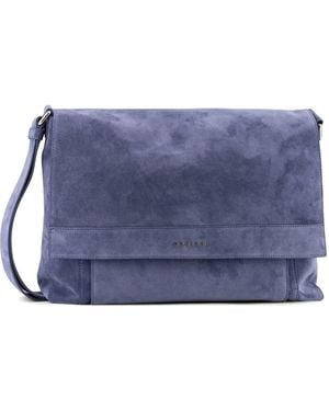 Orciani Schoudertas Met Gegraveerd Logo En Omslag - Blauw