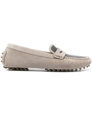Brunello Cucinelli Mocassini Con Decorazione Monili - Grigio