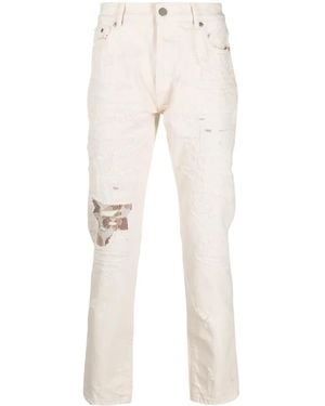 Palm Angels Patch-Detail Denim Jeans - Natural