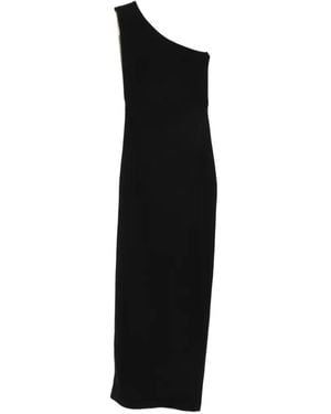 Elisabetta Franchi One-Shoulder Zip-Detail Maxi Dress - Black