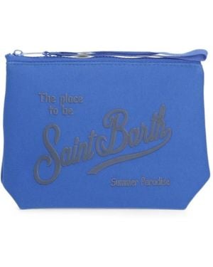 MC2 Saint Barth Clutch Aline Con Logo - Blu