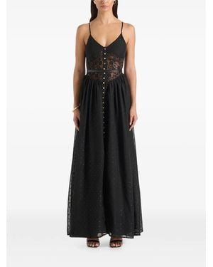 Manière De Voir Polkadot Lace Corset Dress - Black