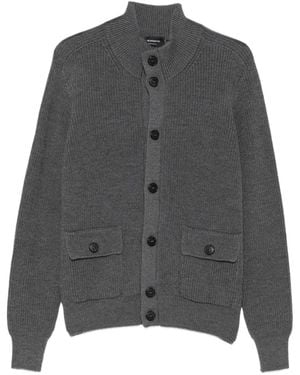AROVESCIO Button-Up Knit Cardigan - Grey