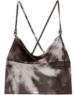 Palm Angels Blueprint Palms Top - Brown