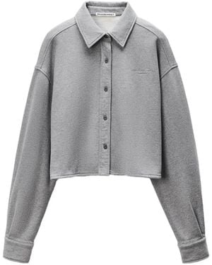 Alexander Wang Button Up Cropped Shirt - Gray