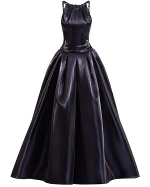 Gemy Maalouf Embellished Halter-Neck Dress - Blue