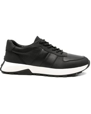SERGIO MORETTI FIRENZE Panelled Leather Trainers - Black