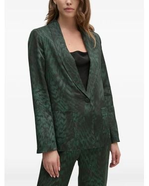 La Petite Francaise Vaporeuse Printed Blazer - Green