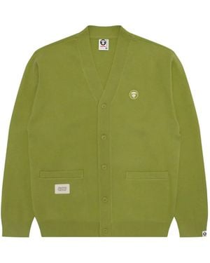 Aape By A Bathing Ape Ape Head Patch-Pocket Cardigan - Green
