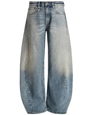 R13 Janine Curved-Leg Jeans - Blue