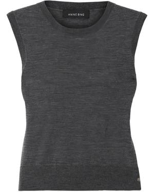Anine Bing Haut À Design Sans Manches - Black