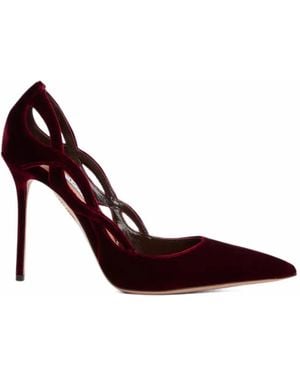 Aquazzura Contour Velvet Pumps - Purple
