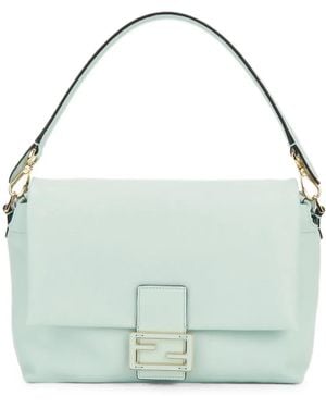 Fendi Medium Mamma Baguette Leather Shoulder Bag - Blue