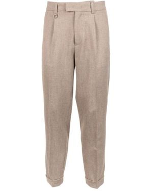 Paolo Pecora Pleated Cuffed Pants - Natural