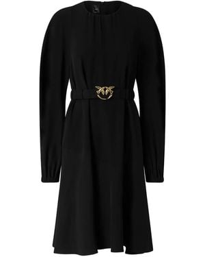 Pinko Love Birds Belted Midi Dress - Black