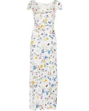 Alice + Olivia Tara Printed Long Dress - White